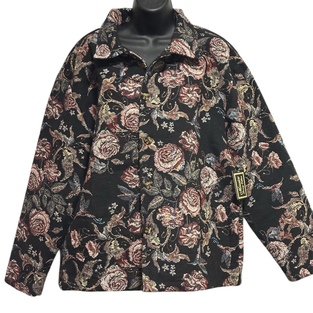 Men’s Streetwear Floral Patterned Tapestry Jacket